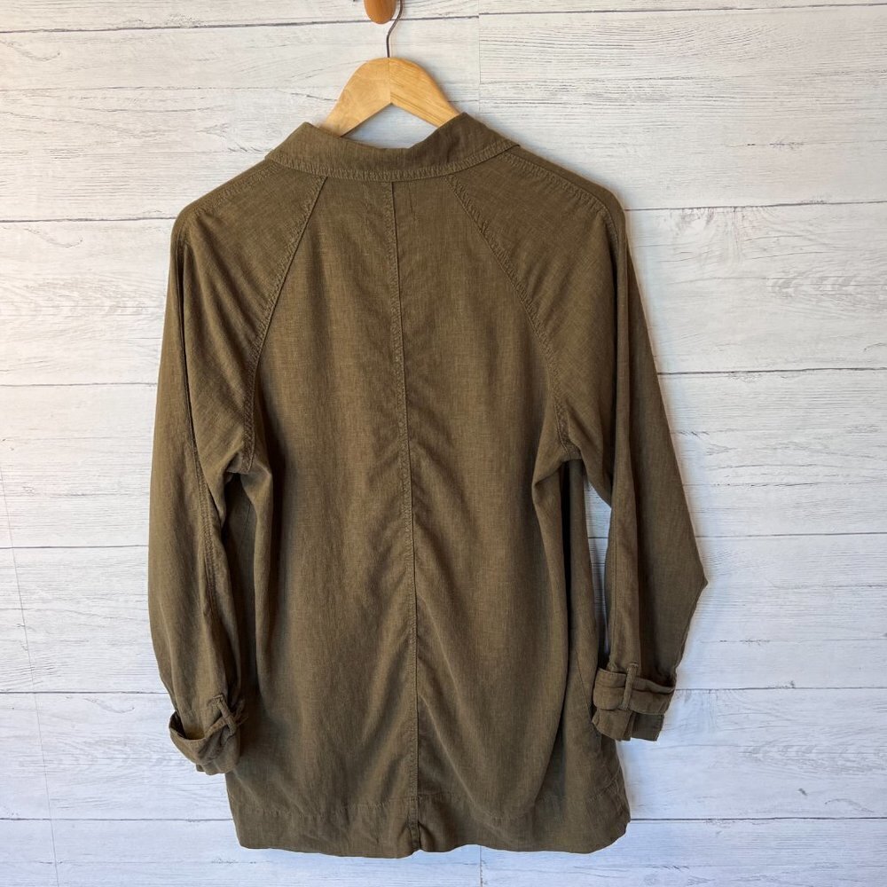 BDG Urban Outfitters Jacket Womens SZ S/P Khaki Olive Green Linen Blend Military - Picture 12 of 14